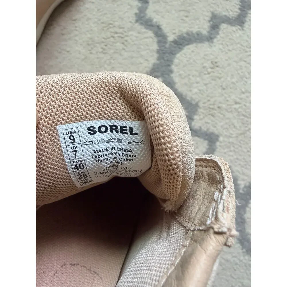 NEW Sorel Out N About Wedge Bootie Sneakers Beige Suede Women’s Size 9